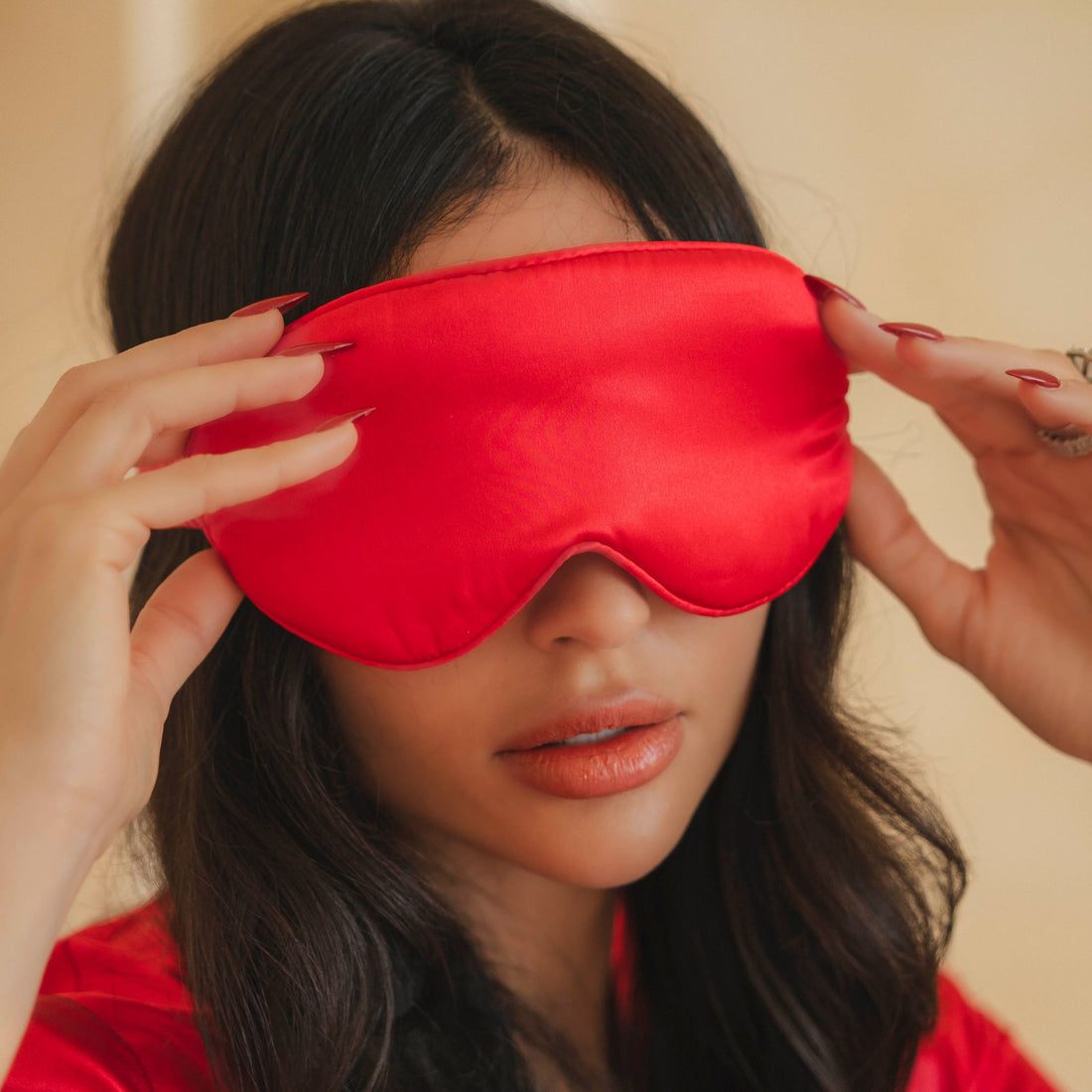 Nighty-Night Beauty Silk Sleep Mask Lashes Contour